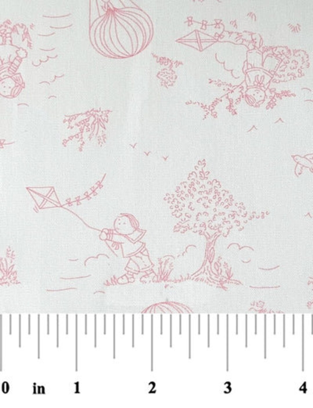 Children's Pink Toile Fabric by Fabric Finders Etsy
