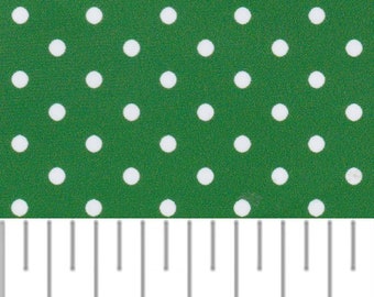 White Dots on Kelly Cotton Fabric by Fabric Finders