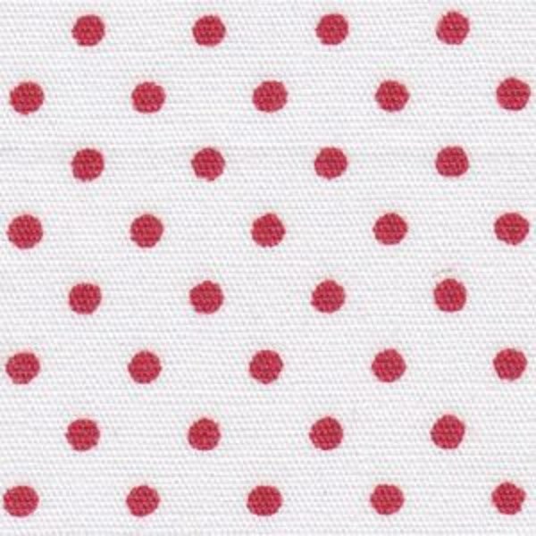 Red Dots on White Cotton Fabric by Fabric Finders