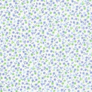 Blue Floral Fabric by Fabric Finders