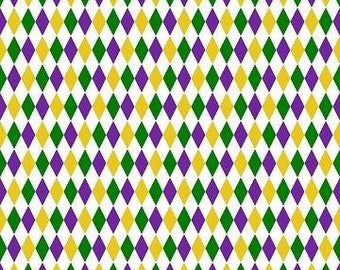 Mardi Gras Harlequin Cotton Fabric