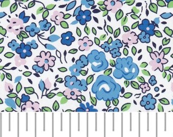 Blue and Pink Floral Fabric by Fabric Finders 2373