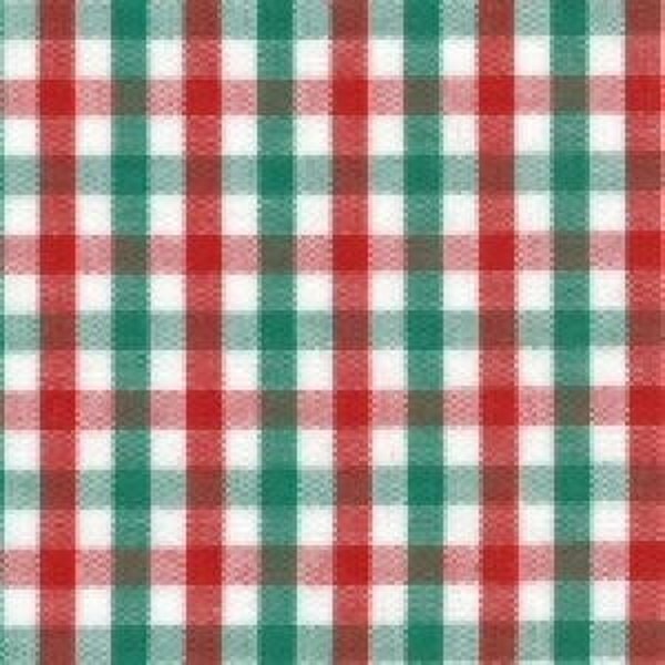 Red and Green Tri-Check Fabric from Fabric Finders