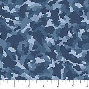 Naval Camo Blue Fabric by Northcott