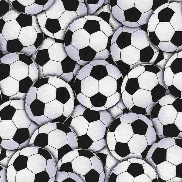 Packed Soccer Balls Fabric by Timeless Treasures