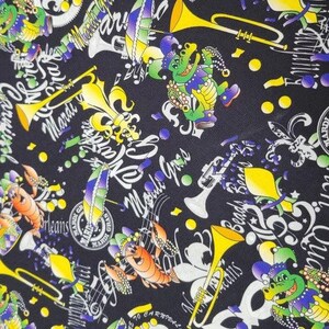 Mardi Gras Gator and Crawfish by Fabric Finders #2559
