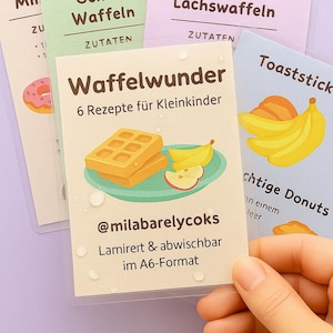 Waffelwunder – 6 Rezeptkarten fürs Mini-Waffeleisen | A6 quer | laminiert & abwischbar
