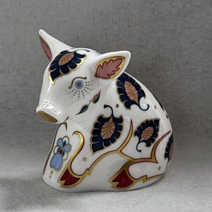 Royal Crown Derby &quot;Snuffle&quot; Piglet with Gold Stopper