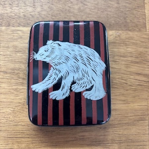 Vintage Litho Bear Cigarette Case