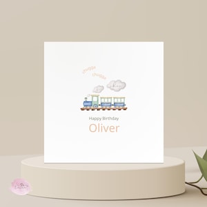 Tarjeta de cumpleaños de tren, temática de Chugga Chugga, tarjeta imprimible para niños pequeños, tarjeta de cumpleaños de tren, archivo digital editable