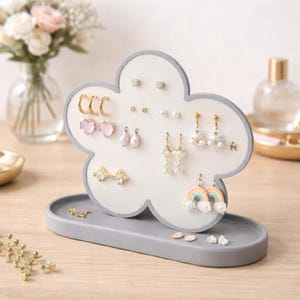 Blumen Ohrring Halter Display Stand, Schmuck Organizer Tablett 3D STL