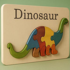 Rompecabezas de dinosaurio imprimible en 3D para niños - Juguete educativo DIY - Descarga digital instantánea - Actividad STEM para mayores de 4 años