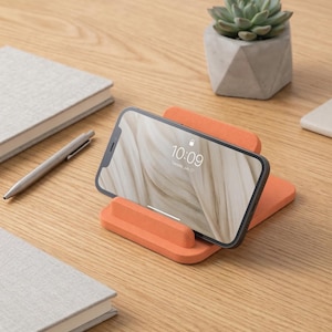 Minimale bureautelefoonstandaard, moderne smartphonehouder (3D STL)