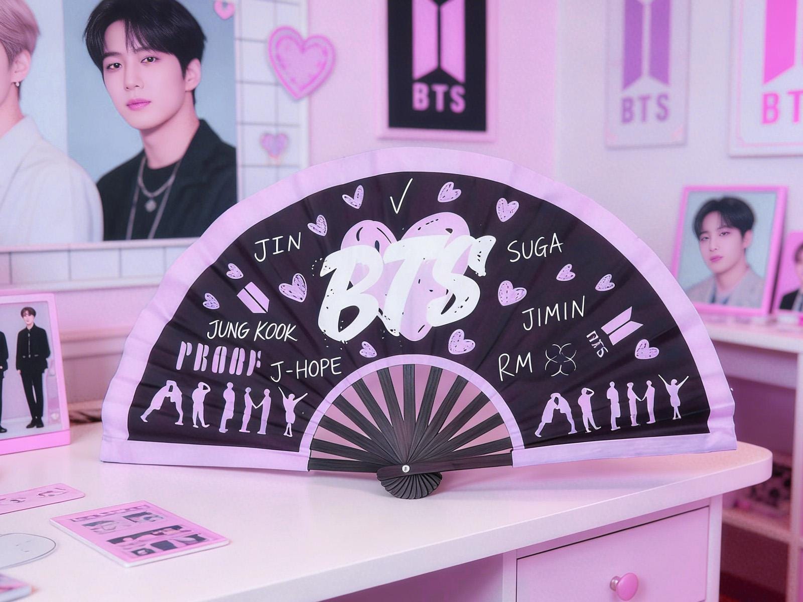 Bts Folding Fan - Etsy