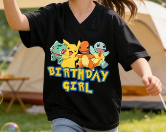 Maglia Pokemon personalizzata, magliette di compleanno personalizzate per bambini e bambine, maglia da baseball Pika, maglietta con nome e numero personalizzati per la famiglia, regalo Pokemon per bambini