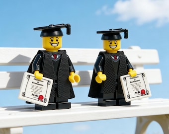Minifigure di laurea personalizzate 2026 mattoncini giocattolo, regali di laurea per lui e per lei, regali di laurea in mattoncini, regali di minifigure di laurea personalizzate