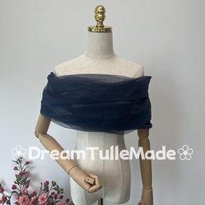 Romantic Sheer Bride Cover-Up,Custom Color Tulle Bridal Dress Shawl,Elegant Bride Bolero,Lightweight Navy Bridal Wrap,Tulle Wedding Cape