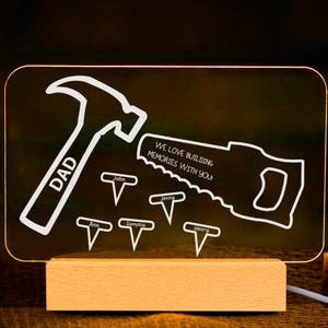 Personalized Dad Retirement Night Light: Custom Engraved Acrylic Keepsake