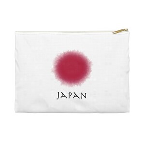Bolsa de accesorios con la bandera de Japón: bonita bolsa con cremallera con cita japonesa, organizador de viaje, regalo para amantes de Japón, inspirado en la cultura japonesa, artículos esenciales de viaje
