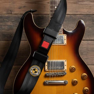 Correa para instrumentos Crash Test Straps - Correa de guitarra resistente, duradera y reciclada, hecha con cinturón de seguridad vegano