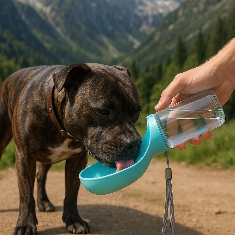 2-in-1 Dog Water Bottle - Water plus Food - Leak-Proof Travel Bottle with Integrated Bowl - Summer Walking & Hiking Accessory