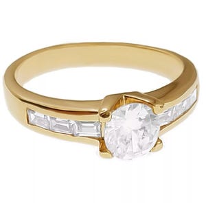 Women&#39;s Ring 750/000 Gold Plated and Zirconium Oxides