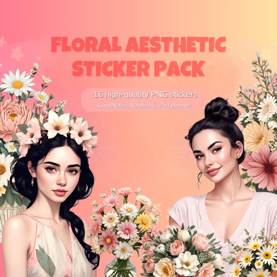 Floral Aesthetic Sticker Pack – Goodnotes & Digital Planner - Etsy