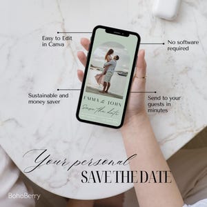 Digital Save the Date, Invite Electronic, E-invite Template, Electronic Save The Date Digital, Download, Boho style