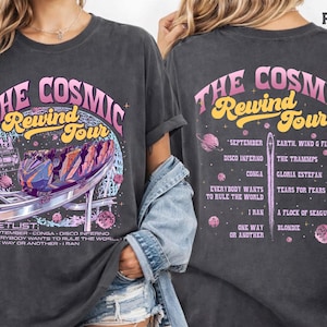 Retro Space Tour Shirt, Galaxy Cassette Tshirt, Vintage Cosmic Tee, Funny Music Theme Park Shirt, Aesthetic Travel Tee