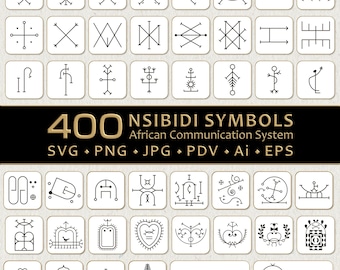 African Heritage 400 Nsibidi Symbols Bundle | SVG, PNG, JPG, Pdf, Eps Ai Files