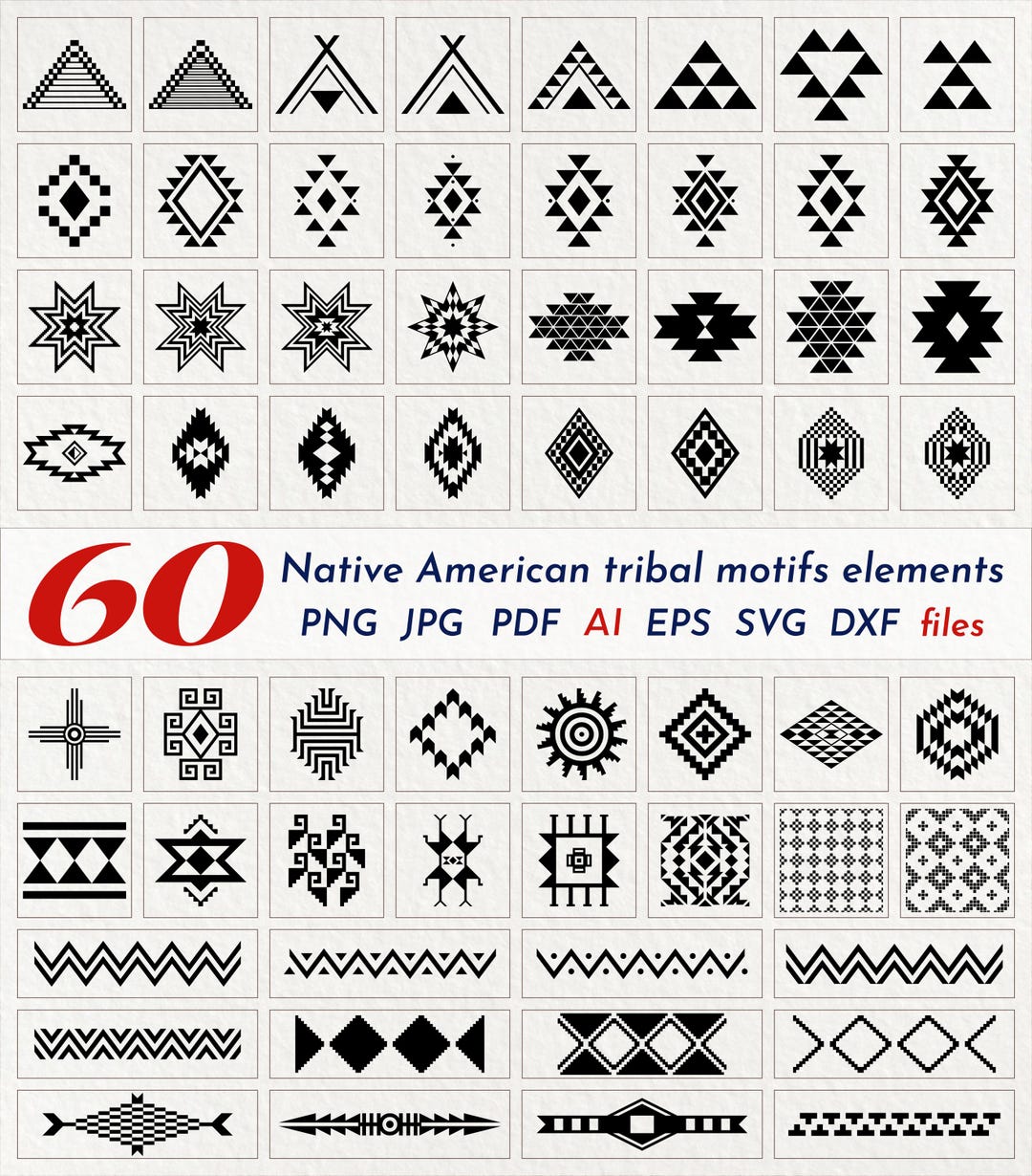 60 Native American Inspired Designs Bundle | Svg, Png, Pdf, Jpg, Eps ...