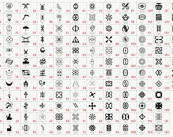140 Adinkra African Symbols |png, Jpg, Pdf, Svg, Eps, Ai|with and