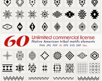 ネイティブアメリカン風デザイン60点セット | svg、png、pdf、jpg、eps