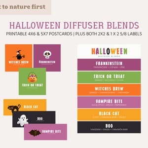 Scarica + Stampa / Miscele per diffusori di Halloween / Cartoline 5x7 + 4x6 / 2x2 + etichette formato indirizzo
