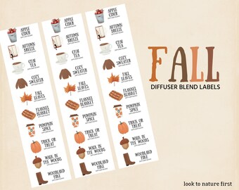 Fall Diffuser Blend Labels | Essential Oils Sample