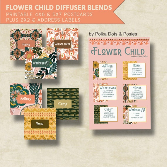 Download Print Flower Child Diffuser Blends 5x7 4x6 - Etsy