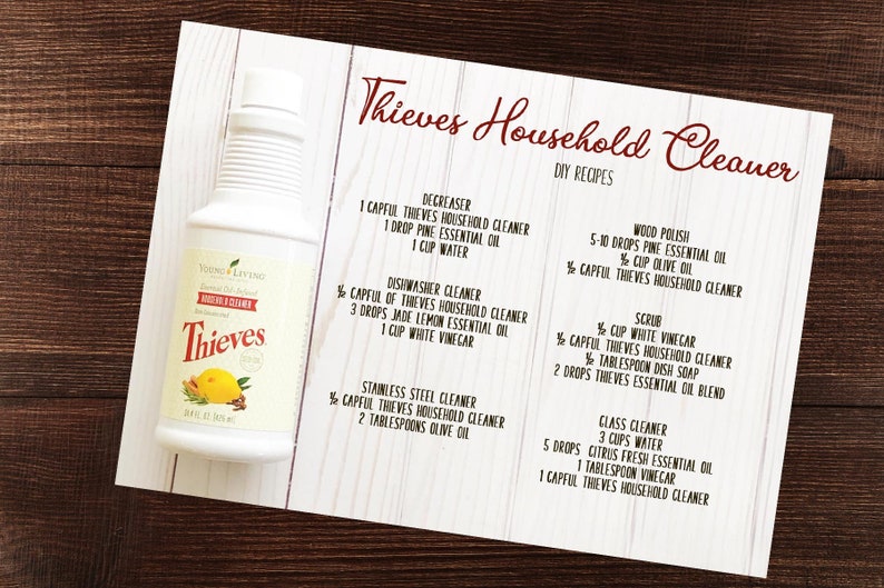 Thieves Household Cleaner Postcard Young Living Etsy