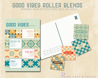 Download and Print: Good Vibes Recipe Card & Roller Labels