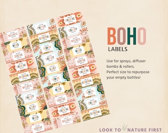 Editable Boho Labels | Essential Oils Sample