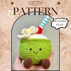 Virkmönster med kokos, Amigurumi-mönster med kokos, Nybörjarvänlig virkhandledning, DIY-amigurumi med kokos