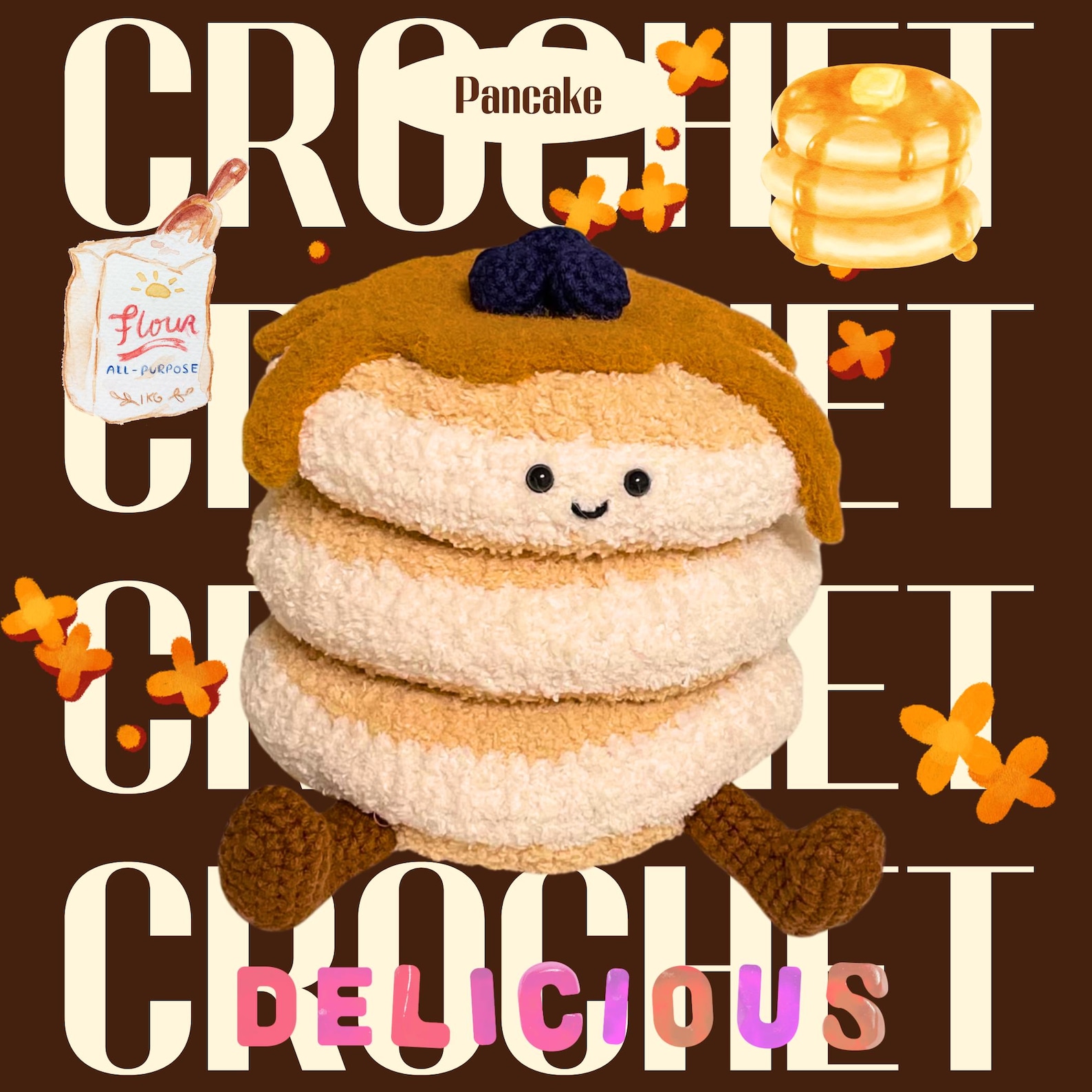 Pancake Crochet Pattern, Baked Food Crochet Tutorial, Pancake Amigurumi ...