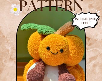 Patrón de amigurumi de calabaza de Halloween a crochet: Tutorial de crochet de peluche de calabaza (descarga en PDF)