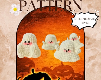 Halloween Crochet Pattern, Ghost Crochet Tutorial, Ghost Amigurumi Crochet, Kawaii Ghost Home Decor Pattern (PDF Download)