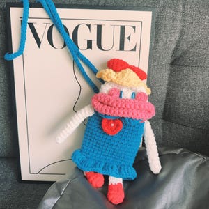 Crochet Phone Bag: Y2K Kawaii Crossbody Purse - Ugly Doll Style