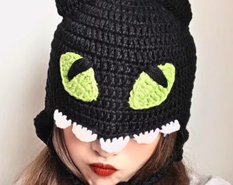 Gehaakte hoed met boze oog: handgemaakt gotisch halloweenkostuum