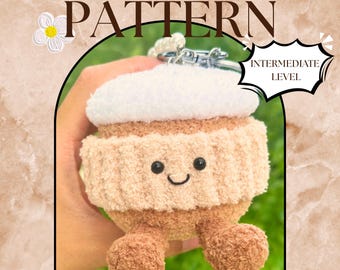 Crochet Pattern, Coffee to Go Crochet Tutorial, Beginner-Friendly Coffee Cup Plush Pattern, Easy Crochet Tutorial Pattern