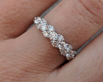 Diamond Anniversary Band - Sabyn: 1 CTW natuurlijke of in het lab gekweekte diamanten. 14k, 18k Geel, Rose, Wit Goud of Platina