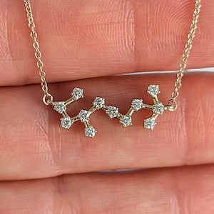 Custom Diamond Constellation Necklace • Mother&#39;s Day Gift • Personalized Zodiac Jewelry • 14k, 18k Solid Gold & Platinum • Made in USA
