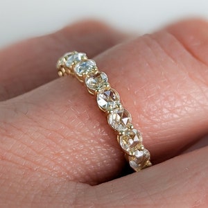 Rose Cut Diamond Wedding Ring - Elsie by Sevgi Jewelry • Wedding and Anniversary Eternity Band • 14k, 18k and Platinum • Custom Made in NYC