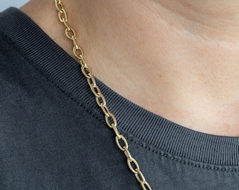 14k Long Link Oval Cable Chain . Available in multiple lengths. Italian Manufactured Cable Chain.